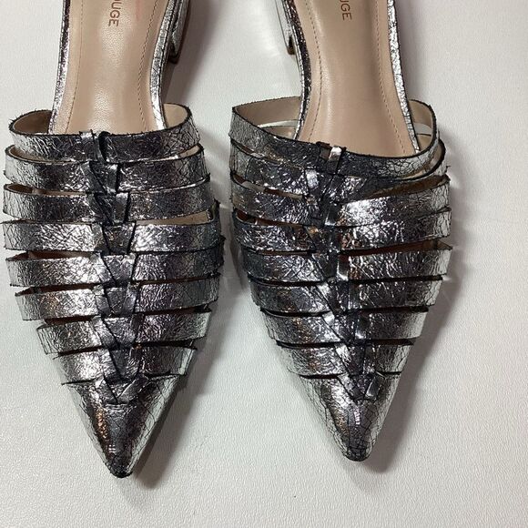 Gold & Rouge Gunmetal Woven Pointed Toe Mules Flat Sole Women’s Size EU 38 - Picture 3 of 15